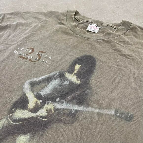 Vintage Jeff Beck 25 Years 1999 British Rock Brown Graphic T-Shirt 90s Band VTG - Picture 5 of 5